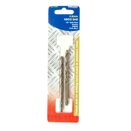 Cobalt Jobber Drill 4.8mm Ground Toolpak Pack of 2